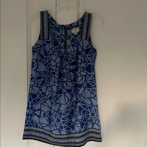 ECI Blue Patterned Sleeveless Blouse